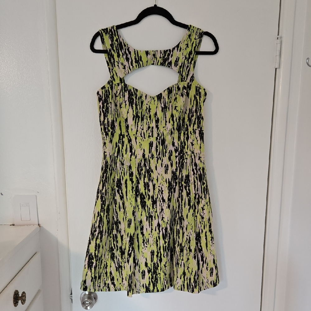 Guess Black and Green Patterned Dress